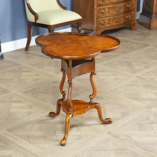 2010s Traditional Burled Clover Table For Sale - Image 5 of 12
