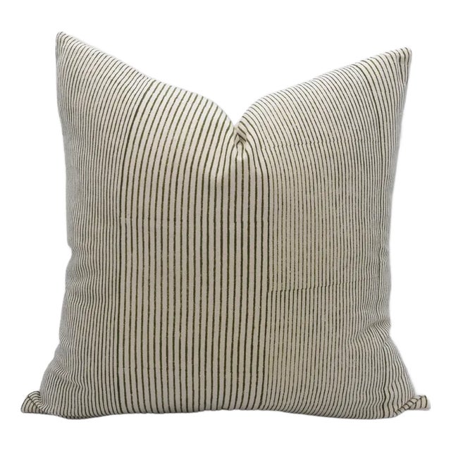 Fabdivine Indian Block Print Cushion Cover 24x24 Inch Duck Canvas- Leheriya For Sale