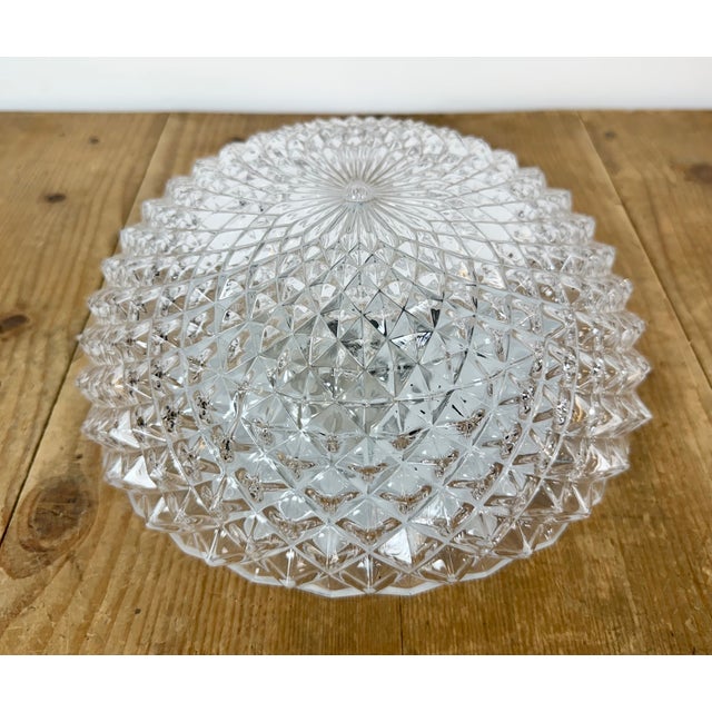 1980s Vintage Glass Ceiling Light, 1970s For Sale - Image 5 of 16
