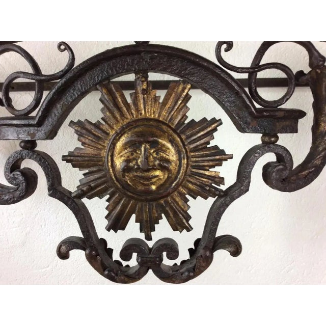 Mid 18th Century 18th Century Louis XIV Period Wrought Iron Console With Soleil Symbol/Fleur-De-Lis For Sale - Image 5 of 5
