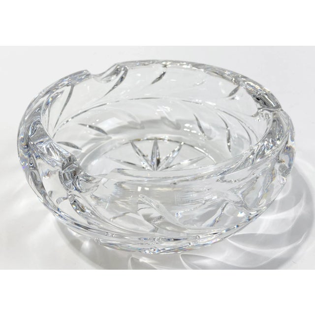 Traditional Vintage Cut Glass Catchall Dish, Wine Coaster, Ashtray For Sale - Image 3 of 4