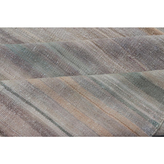 Vintage Turkish Kilim Gallery Runner in Soft Muted Tones 5'5"x12'5" For Sale - Image 9 of 10