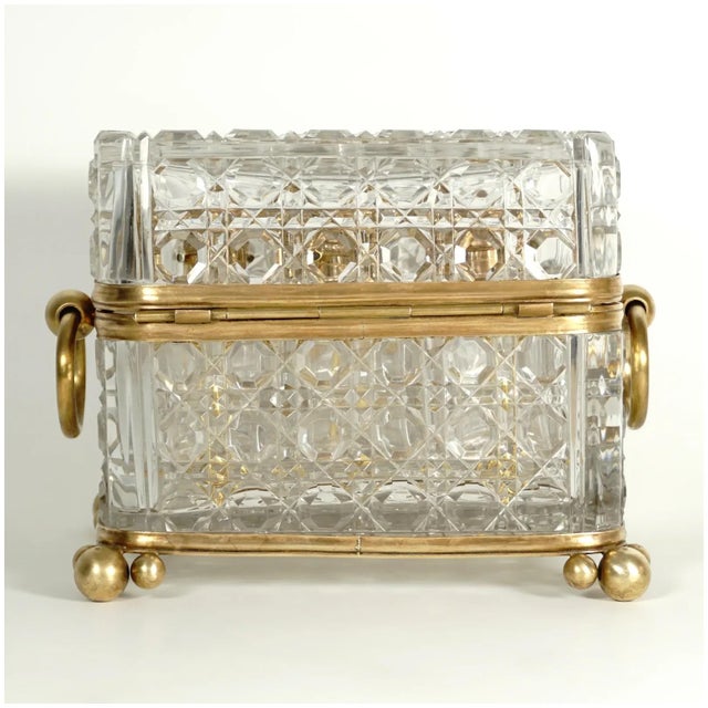 Mid 19th Century Antique Baccarat French Cut Crystal Perfume Box, Casket For Sale - Image 12 of 12