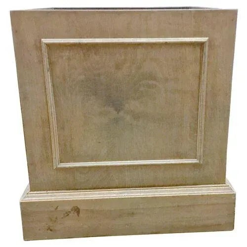 Vintage traditional wood planter box with decorative raised molding and plinth base. No maker's marks.
