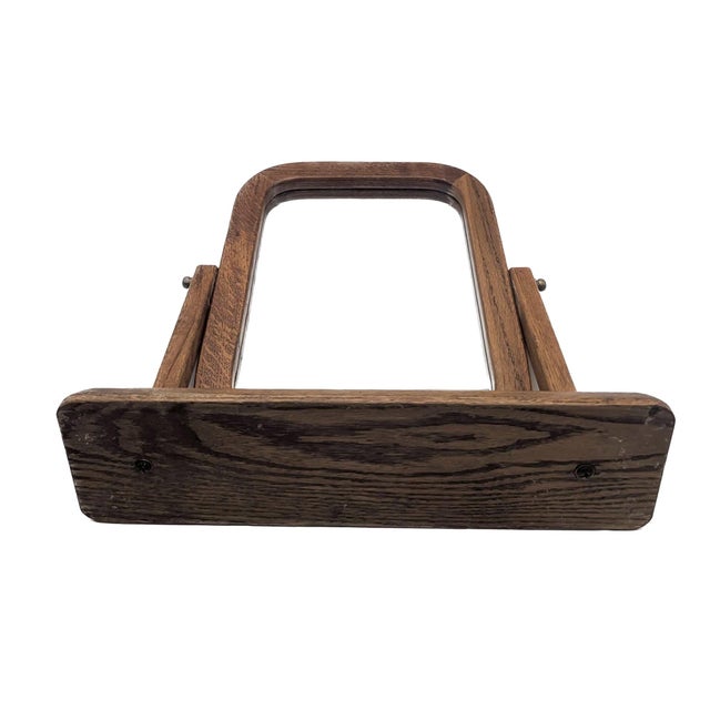 1970s Oak Wood Shaving / Cheval / Vanity Mirror For Sale - Image 9 of 11