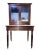 Fantastic rare example of an early 1900s Dutch solid rosewood wiriting desk with mirrored cabinet atop. Original leather...