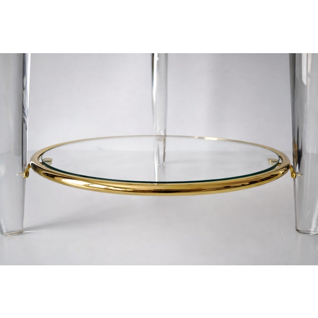 Italian Acrylic and Brass Side Table, 1960s For Sale - Image 10 of 15