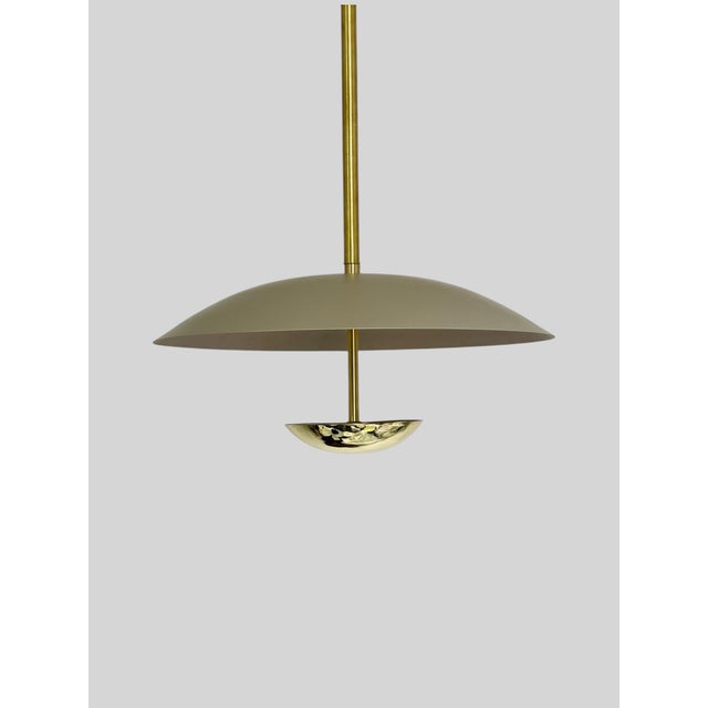 Brass Pendant Light Fixture For Sale - Image 4 of 5