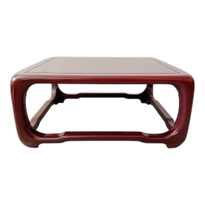 Karl Springer "Chinese Cube Style Coffee Table" in Lacquered Chinese Red 1980s