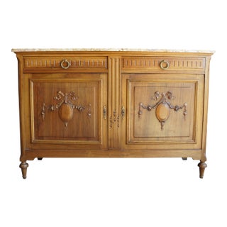 French Antique Marble Top Buffet For Sale