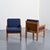 Pair of low armchairs by designer André Sornay. Originally from Lyon, Sornay invented several patented assembly systems,...