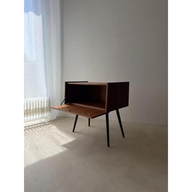 Mid-Century Drop-Front Chest in Walnut with Brass Handles For Sale - Image 10 of 16