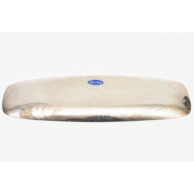 Vintage Reed and Barton Silver-Plate and Sapphire Blue Enamel Tray or Bowl, 1950's For Sale - Image 10 of 10