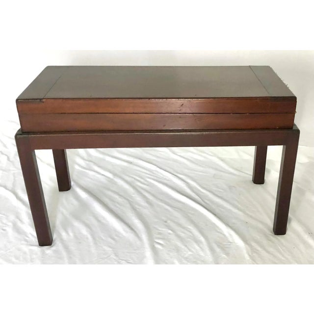 19th c. English Mahogany Flip-Top Bagatelle Game Board c.1880 with Original 1.5" Celluloid Balls, Green Baize and Painted...