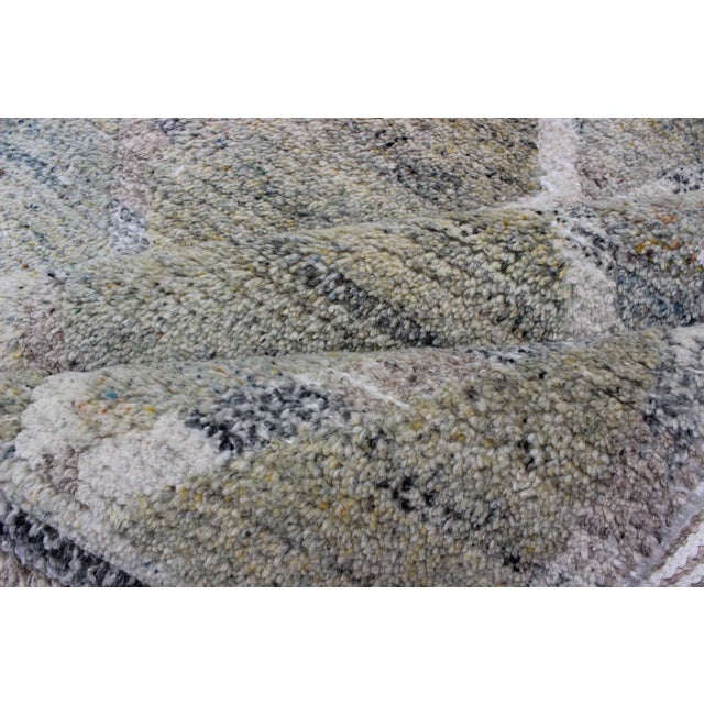 Gray Geometric Scandinavian Piled Rug by Keivan Woven Arts , 9'2 X 11'10 For Sale - Image 11 of 12