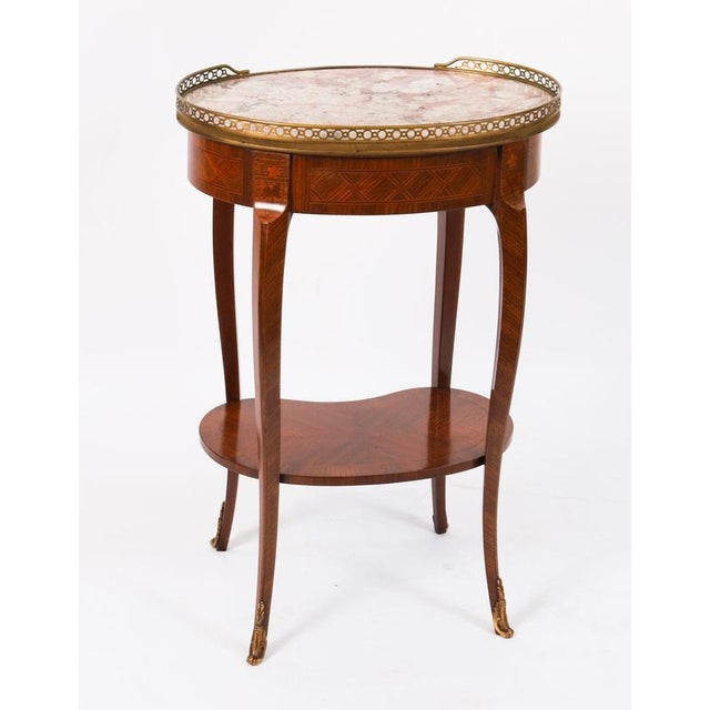 Antique French Ormolu Mounted Parquetry Occasional Tables, 19th Century, Set of 2 For Sale - Image 9 of 18