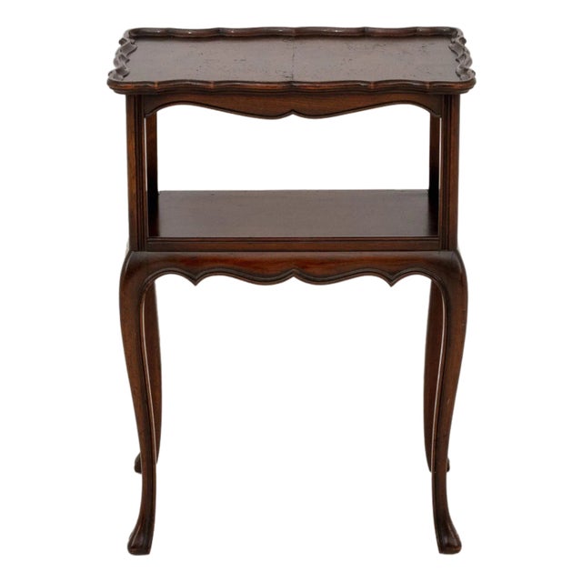Early 20th Century Queen Anne Style Two-Tier Mahogany Side Table For Sale