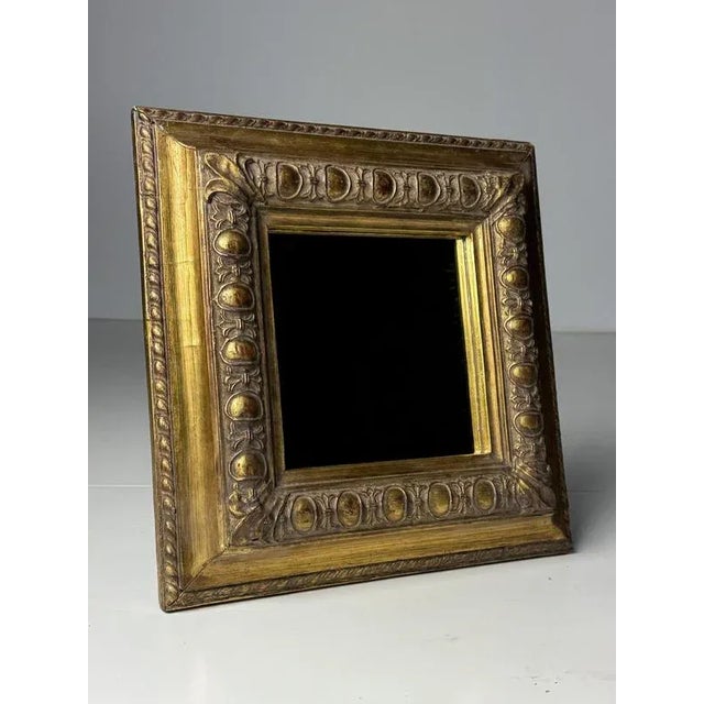 Vintage Gold-Colored Square Mirror For Sale - Image 16 of 16