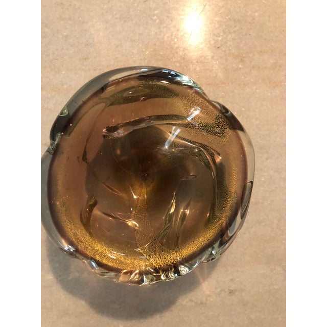 Murano Vintage Mid Century Murano Gold Bowl For Sale - Image 4 of 11