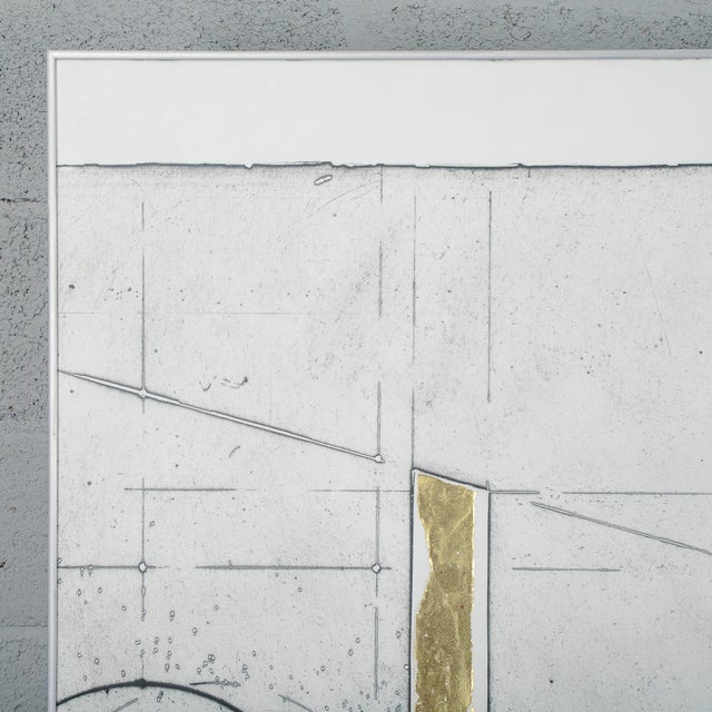 Walter Valentini, Mixed Media Painting, 1990s, Metal and Paper For Sale - Image 9 of 13