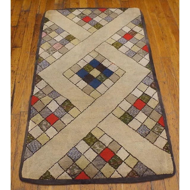 Antique American hooked rug, size: 2'1" x 3'10". General Rug Type: North & South American Specific Rug Type: American...