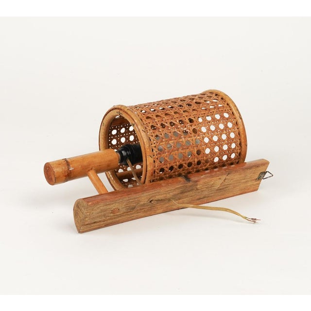Wall Lamp in Rattan and Bamboo, 1960s For Sale - Image 15 of 16