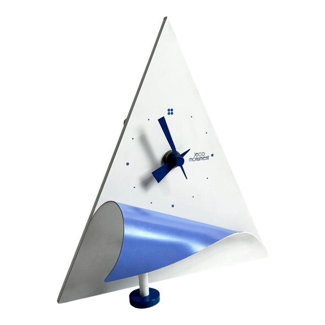 1980s Postmodern Triangular Desk Clock by Jeco For Sale