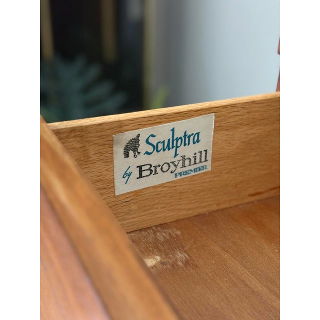 Brown Vintage 1960s Broyhill Sculptra Walnut Mid Century Magna Chest Dresser For Sale - Image 8 of 12