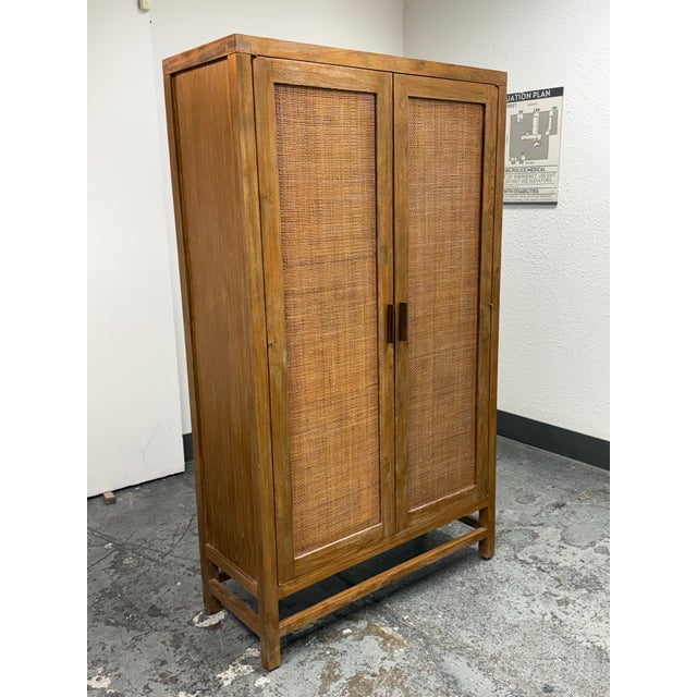 Coastal Crate & Barrel Blake Two-Door Storage Cabinet For Sale - Image 3 of 12