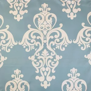 Free Spirit Designer Vicki Payne Aqua & Cream Damask Fleur De Lis Scroll Fabric Sample