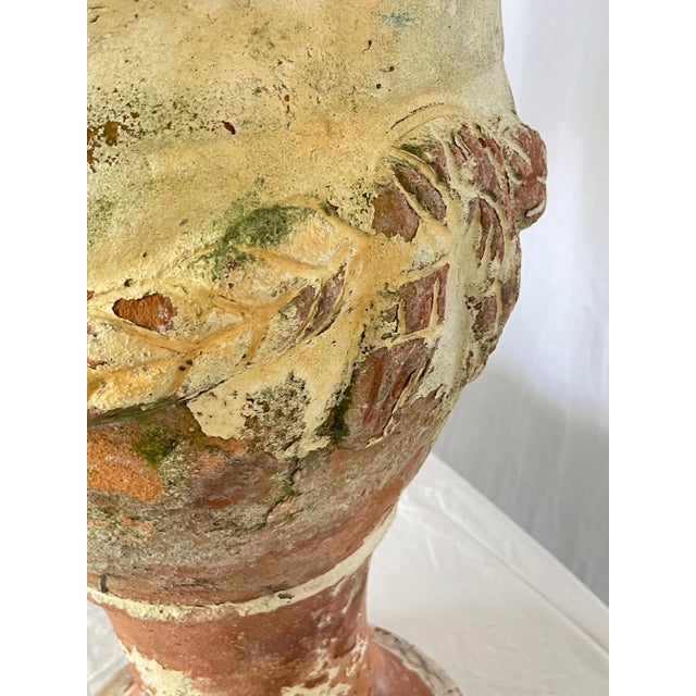 Pair French Antique Tall Garden Terracotta Planters, 1920 For Sale - Image 11 of 16