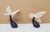 Plastic Vintage - Pair of John Perry Seagulls in Flight Figurines - Black Base - White Matte Pellucida For Sale - Image 7 of 15