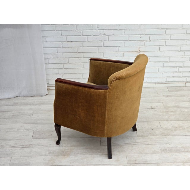 Vintage Danish Armchair in Furniture Velour and Ash, 1950s For Sale - Image 9 of 18
