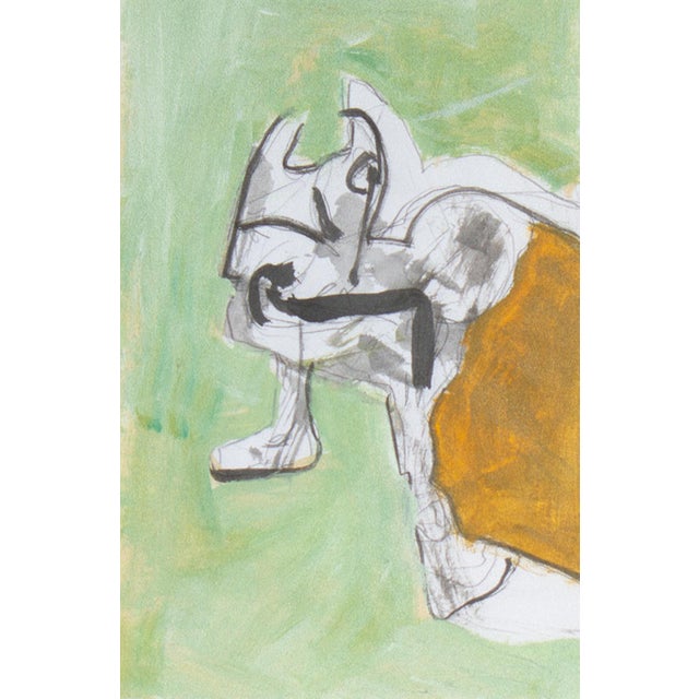 A mixed media painting by the American artist James L. Bruch (1942-2023). This abstract work depicts a biomorphic shape...