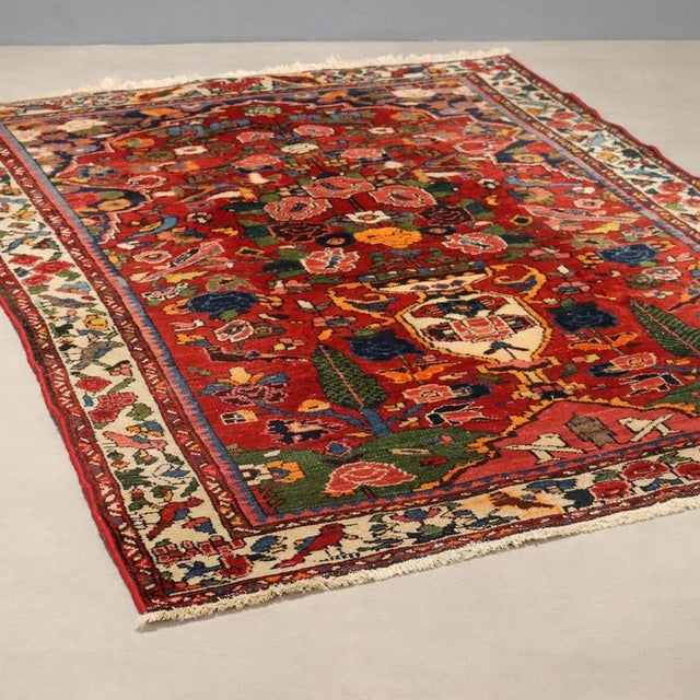 Bakhtiary Rug in Cotton and Wool For Sale - Image 9 of 9