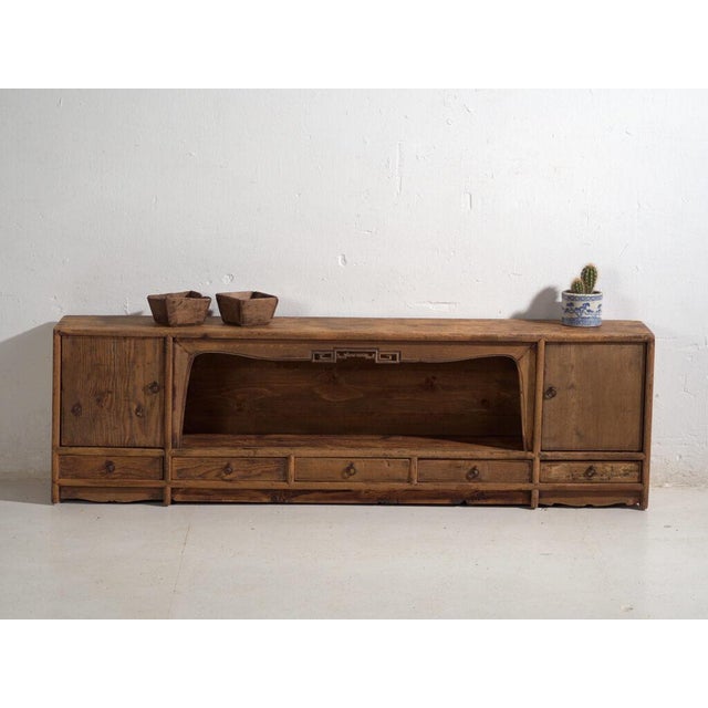 Low Antique Chinese Pine Sideboard For Sale - Image 11 of 13