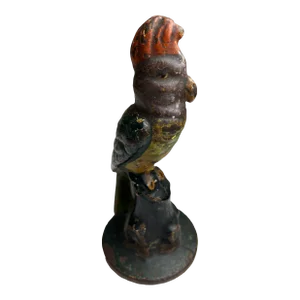 Antique 1920's Cast Iron Parrot Doorstop
