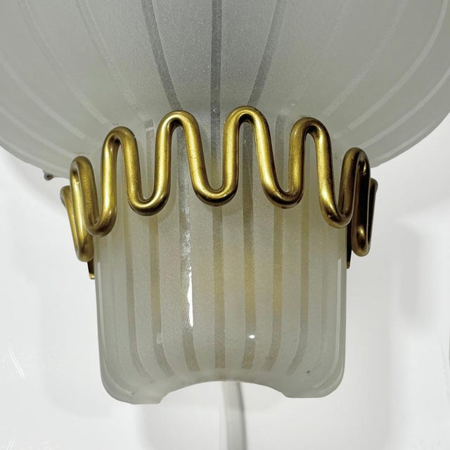 1940s Swedish Modern Model 8601 Wall Lamp Brass and Glass from Böhlmarks, Sweden, 1940s For Sale - Image 5 of 11