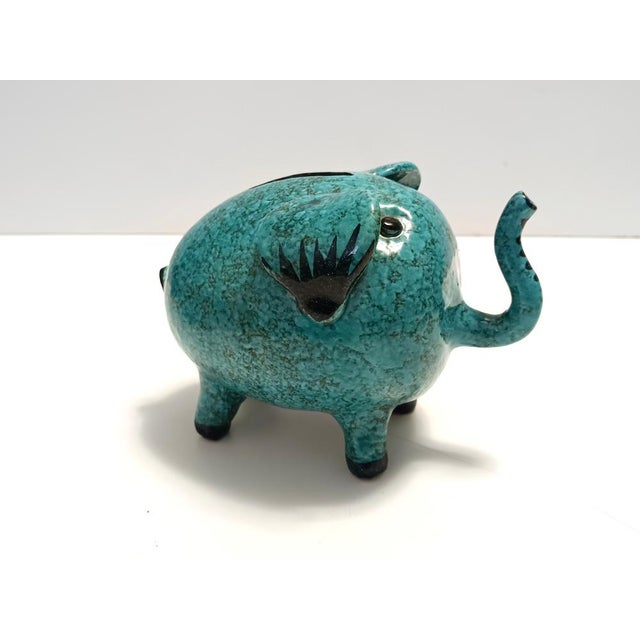 Vintage Teal Ceramic Elephant Moneybox from Fratelli Fanciullacci, 1960s For Sale - Image 16 of 16