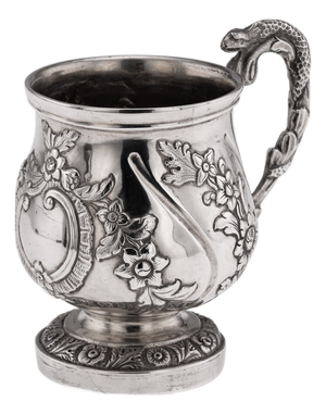 Antique 19th Century Indian Colonial Silver Christening Mug, 1860
