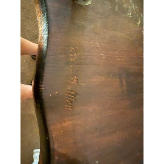 1970s Ethan Allen Old Tavern Antiqued Pine Trestle Dining 5' Table With 6 Original Matching Chairs For Sale In West Palm - Image 6 of 7