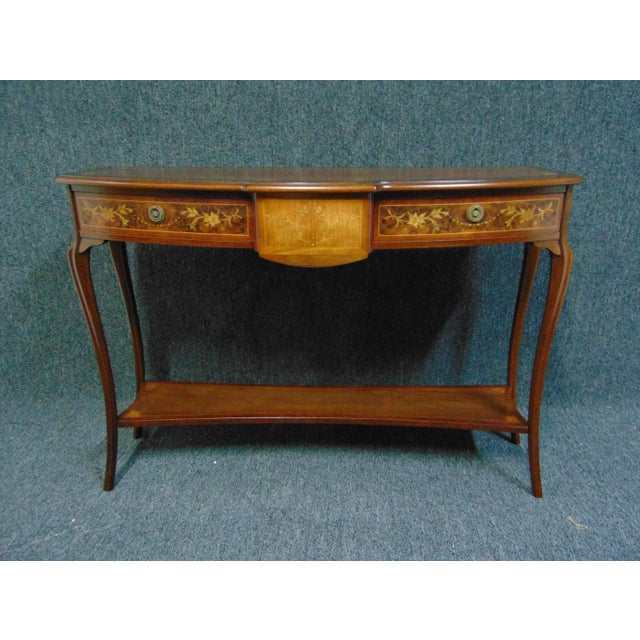 Hepplewhite Style Inlaid Mahogany Console Table For Sale - Image 11 of 11