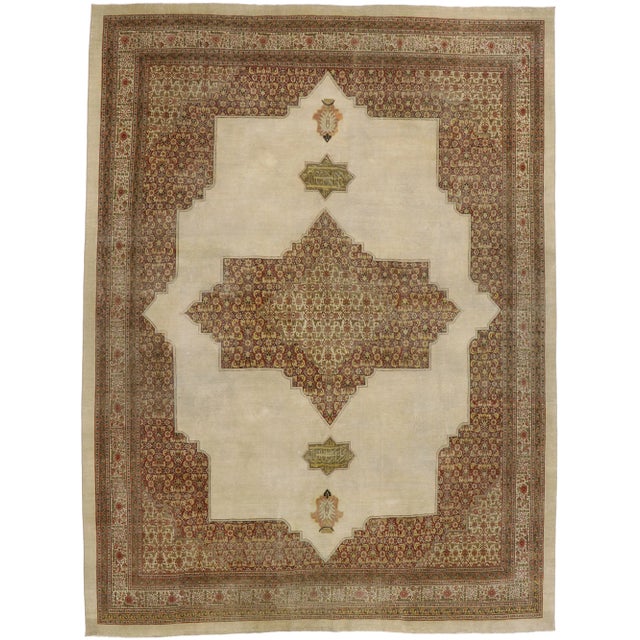 Antique Persian Tabriz Rug - 10'09 X 14'3 For Sale - Image 10 of 10