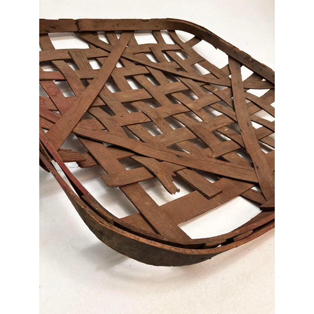 Kentucky Burley Tobacco Basket With Original Red Rim, Horse Cave, C. 1880-1910 For Sale - Image 4 of 17