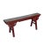 Rustic Vintage Brick Red Rural Village Rustic Slim Wood Seating Bench For Sale - Image 3 of 7