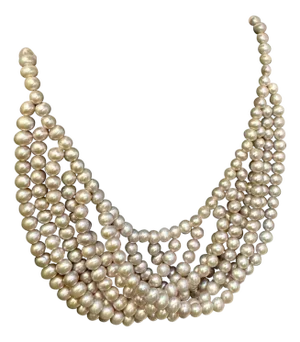 Fresh Water Multilayer Pearl Necklace Timeless Elegance Silver Clasp 18" Long