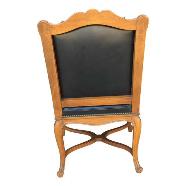 1960s 1960s Louis XV Style Leather Armchair For Sale - Image 5 of 9