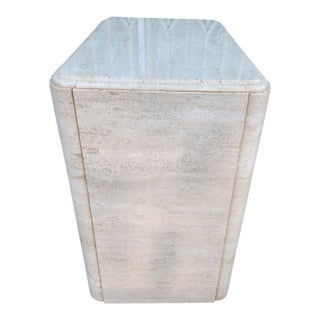 Vintage Travertine Stone Base Table For Sale