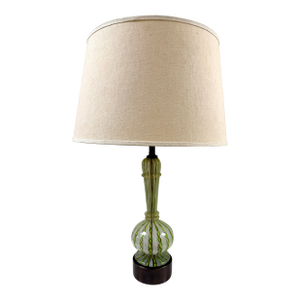 Dino Martens for Toso Filigrana Chartreuse Swirl Murano Lamp