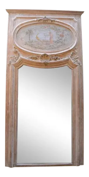 19th C. French Carved Trumeau Mirror